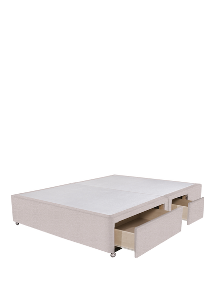 John Lewis Non-Sprung Upholstered Continental 2+2 Drawer Divan Base, King Size - view 2, Herringbone Oat