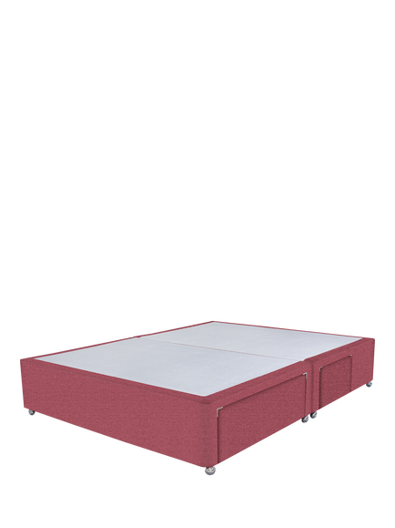 John Lewis Non-Sprung Upholstered Continental 2+2 Drawer Divan Base, King Size, Herringbone Rose