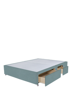 John Lewis Non-Sprung Upholstered Continental 2+2 Drawer Divan Base, King Size - view 2, Velveteen Sage