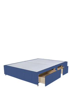 John Lewis Non-Sprung Upholstered Continental 2+2 Drawer Divan Base, King Size - view 2, Brushedweave Denim