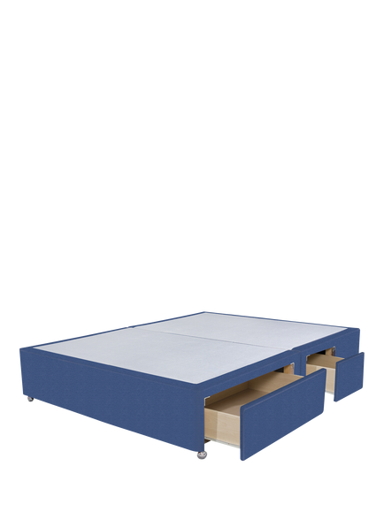 John Lewis Non-Sprung Upholstered Continental 2+2 Drawer Divan Base, King Size - view 2, Brushedweave Denim