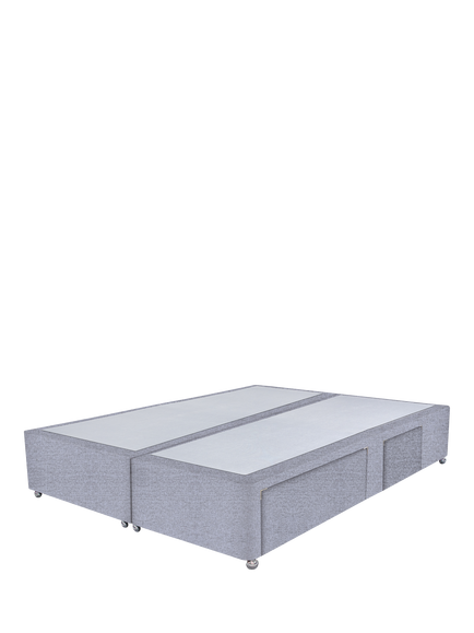 John Lewis Non-Sprung Upholstered Continental 2+2 Drawer Divan Base, Super King Size, Herringbone Grey