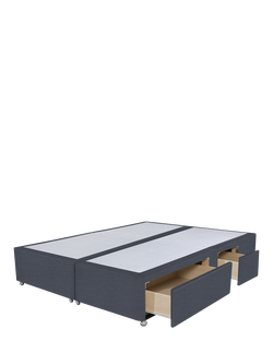 John Lewis Non-Sprung Upholstered Continental 2+2 Drawer Divan Base, Super King Size - view 2, Herringbone Shadow