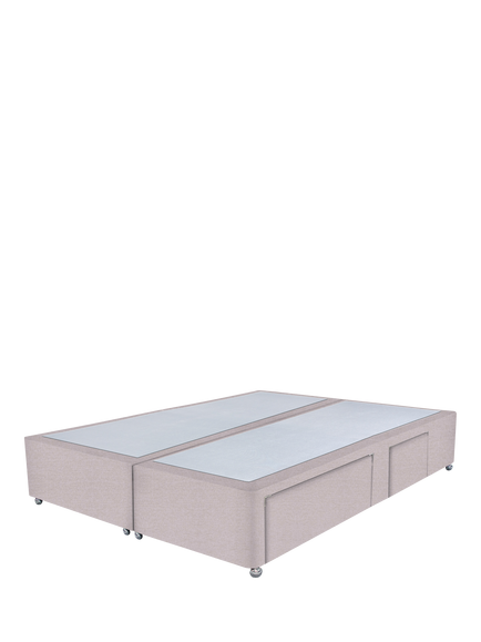 John Lewis Non-Sprung Upholstered Continental 2+2 Drawer Divan Base, Super King Size, Herringbone Oat