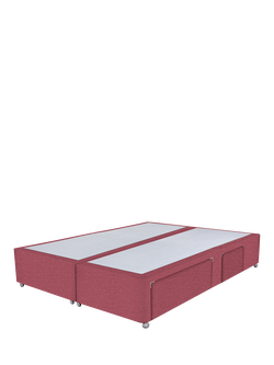 John Lewis Non-Sprung Upholstered Continental 2+2 Drawer Divan Base, Super King Size, Herringbone Rose