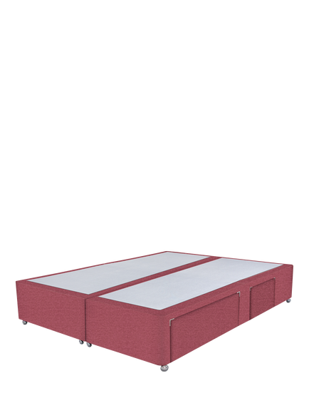 John Lewis Non-Sprung Upholstered Continental 2+2 Drawer Divan Base, Super King Size, Herringbone Rose