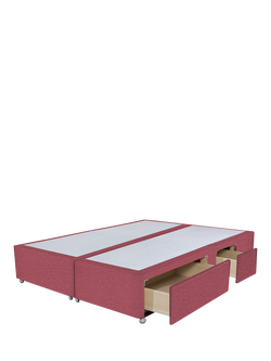 John Lewis Non-Sprung Upholstered Continental 2+2 Drawer Divan Base, Super King Size - view 2, Herringbone Rose