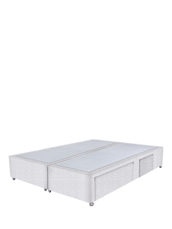 John Lewis Non-Sprung Upholstered Continental 2+2 Drawer Divan Base, Super King Size, Brushedweave Silver