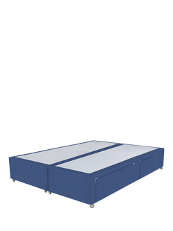 John Lewis Non-Sprung Upholstered Continental 2+2 Drawer Divan Base, Super King Size, Brushedweave Denim