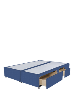 John Lewis Non-Sprung Upholstered Continental 2+2 Drawer Divan Base, Super King Size - view 2, Brushedweave Denim