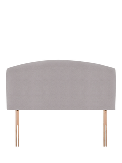 John Lewis Hazel Upholstered Headboard, Small Double, Velveteen Pebble