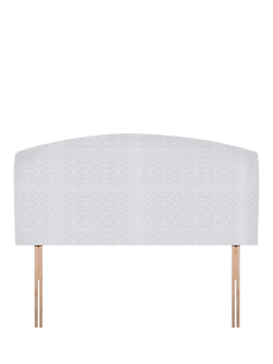 John Lewis Hazel Upholstered Headboard, Small Double, Brushedweave Silver