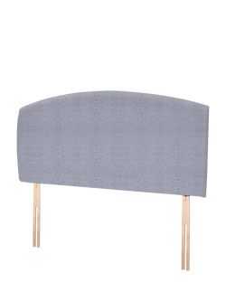John Lewis Hazel Upholstered Headboard, Double - view 2, Herringbone Grey