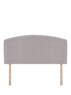 John Lewis Hazel Upholstered Headboard, Double, Velveteen Pebble