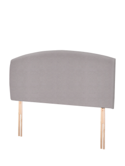 John Lewis Hazel Upholstered Headboard, Double - view 2, Velveteen Pebble