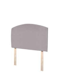 John Lewis Hazel Upholstered Headboard, Single - view 2, Velveteen Pebble