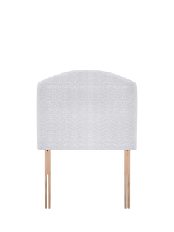 John Lewis Hazel Upholstered Headboard, Single, Brushedweave Silver