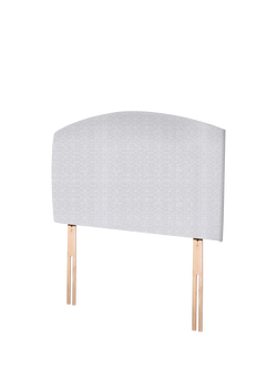 John Lewis Hazel Upholstered Headboard, Single - view 2, Brushedweave Silver