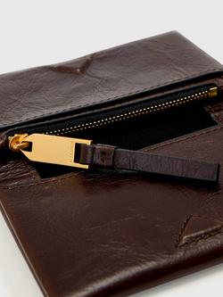 AllSaints Harluna Leather Bifold Purse, Cognac Brown - view 2, Cognac Brown