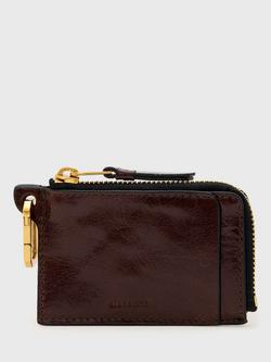 AllSaints Remy Zip Around Leather Purse, Cognac Brown, Cognac Brown