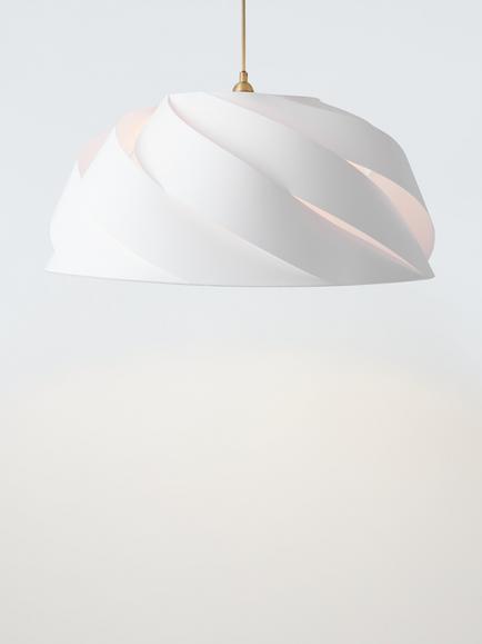 John Lewis Ginger Pendant Ceiling Light, White, White