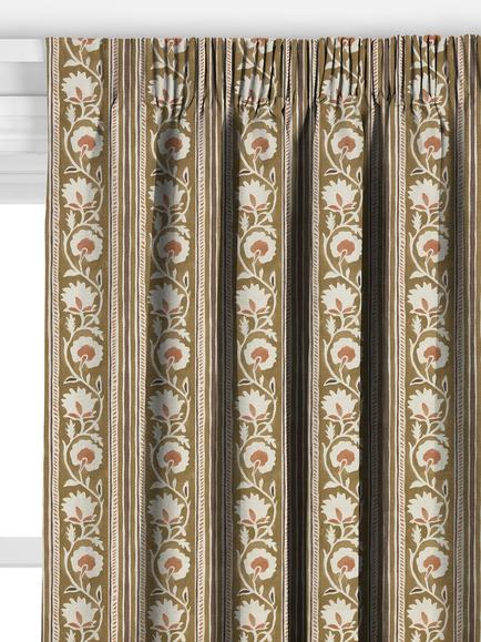 John Lewis Beckford Floral Made to Measure Curtains or Roman Blind, Bronze Green - view 2, Bronze Green