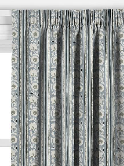 John Lewis Beckford Floral Made to Measure Curtains or Roman Blind, Blue - view 2, Blue