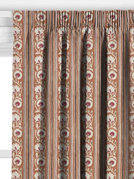 John Lewis Beckford Floral Made to Measure Curtains or Roman Blind, Cinnamon - view 2, Cinnamon