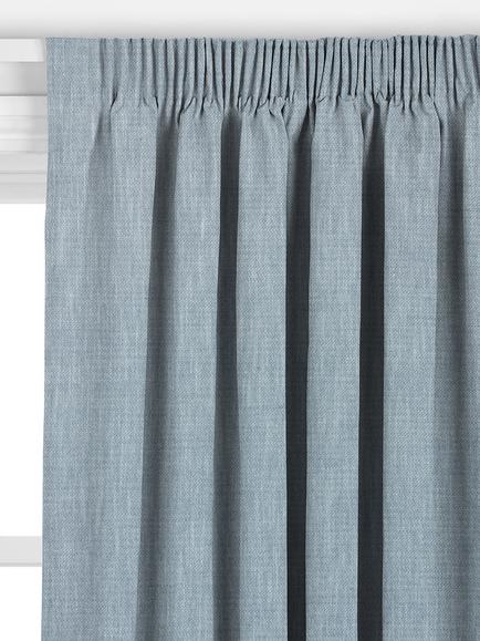 John Lewis Camille Weave Made to Measure Curtains or Roman Blind, Soft Blue - view 2, Soft Blue