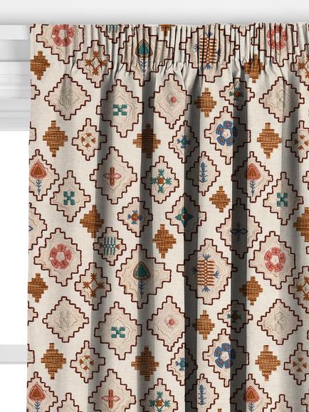 John Lewis Chika Embroidery Made to Measure Curtains or Roman Blind, Multi - view 2, Multi