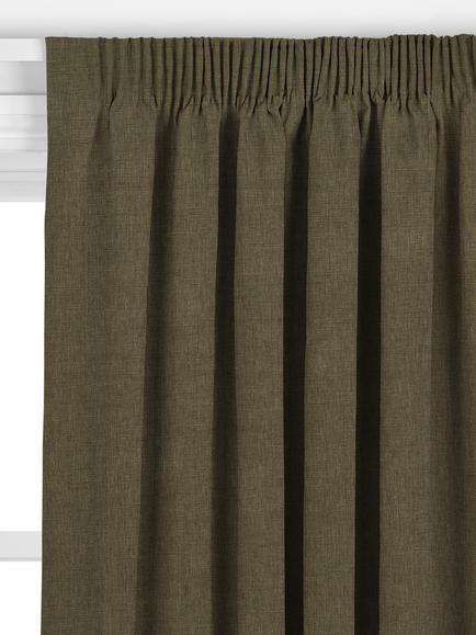John Lewis Cotton Blend Made to Measure Curtains or Roman Blind, Dark Khaki - view 2, Dark Khaki