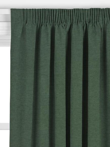 John Lewis Cotton Blend Made to Measure Curtains or Roman Blind, Midnight Green - view 2, Midnight Green