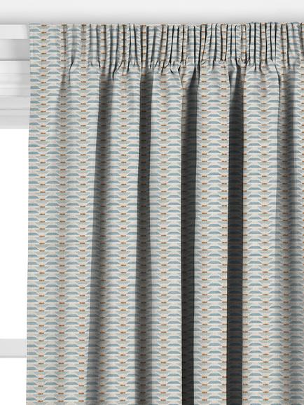 John Lewis Modell Weave Made to Measure Curtains or Roman Blind, Blue - view 2, Blue