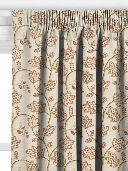 John Lewis Sumati Leaf Made to Measure Curtains or Roman Blind, Straw Yellow - view 2, Straw Yellow