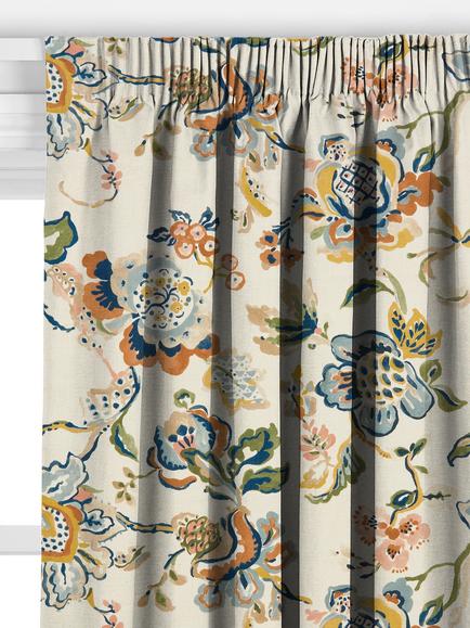 John Lewis Taruni Flloral Made to Measure Curtains or Roman Blind, Sienna - view 2, Sienna