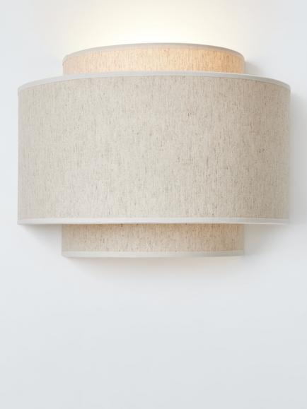 John Lewis Vicente Layered Fabric Wall Light, Cream, Cream