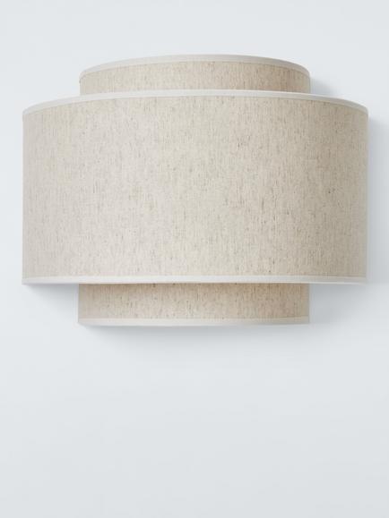 John Lewis Vicente Layered Fabric Wall Light, Cream - view 2, Cream