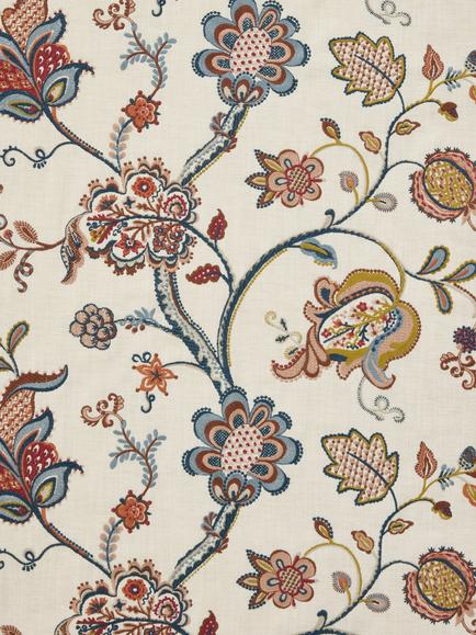 John Lewis Amira Embroidered Furnishing Fabric, Multi, Multi