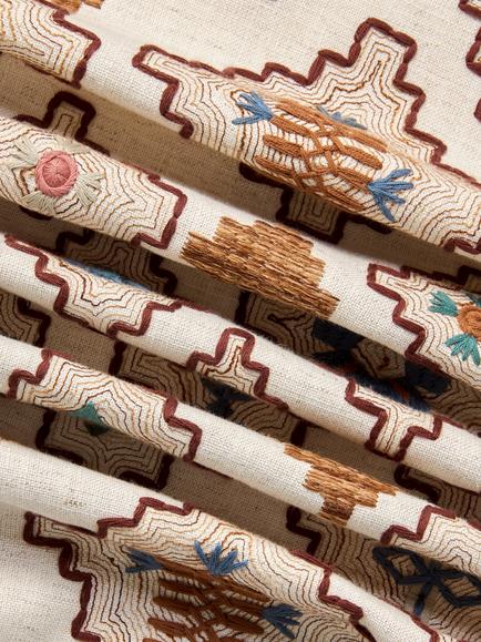 John Lewis Chika Embroidery Furnishing Fabric, Multi - view 2, Multi