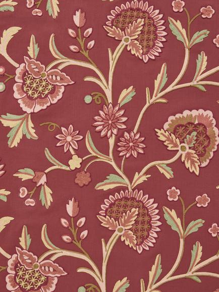 John Lewis Stanley Floral Furnishing Fabric, Merlot, Merlot