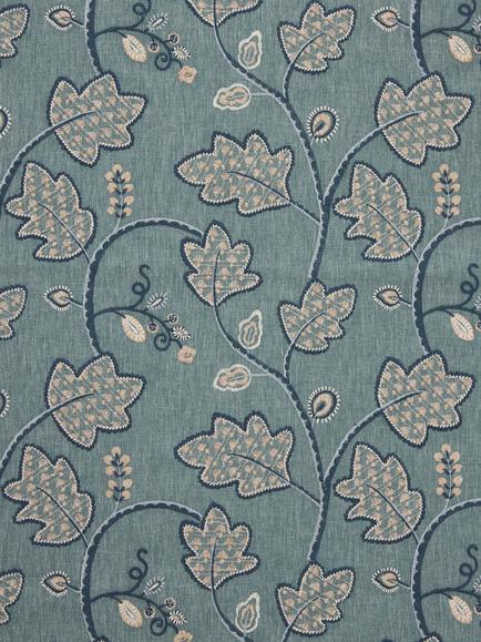 John Lewis Sumati Leaf Furnishing Fabric, Blue/Grey