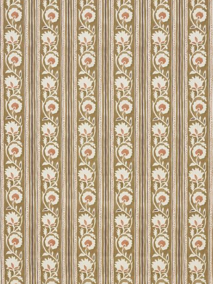 John Lewis Beckford Floral Furnishing Fabric, Bronze Green
