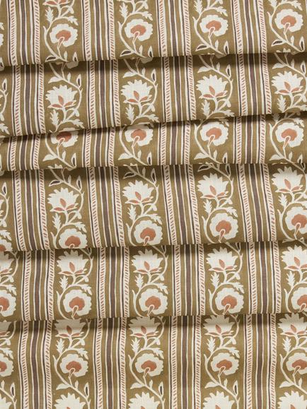 John Lewis Beckford Floral Furnishing Fabric - view 2, Bronze Green