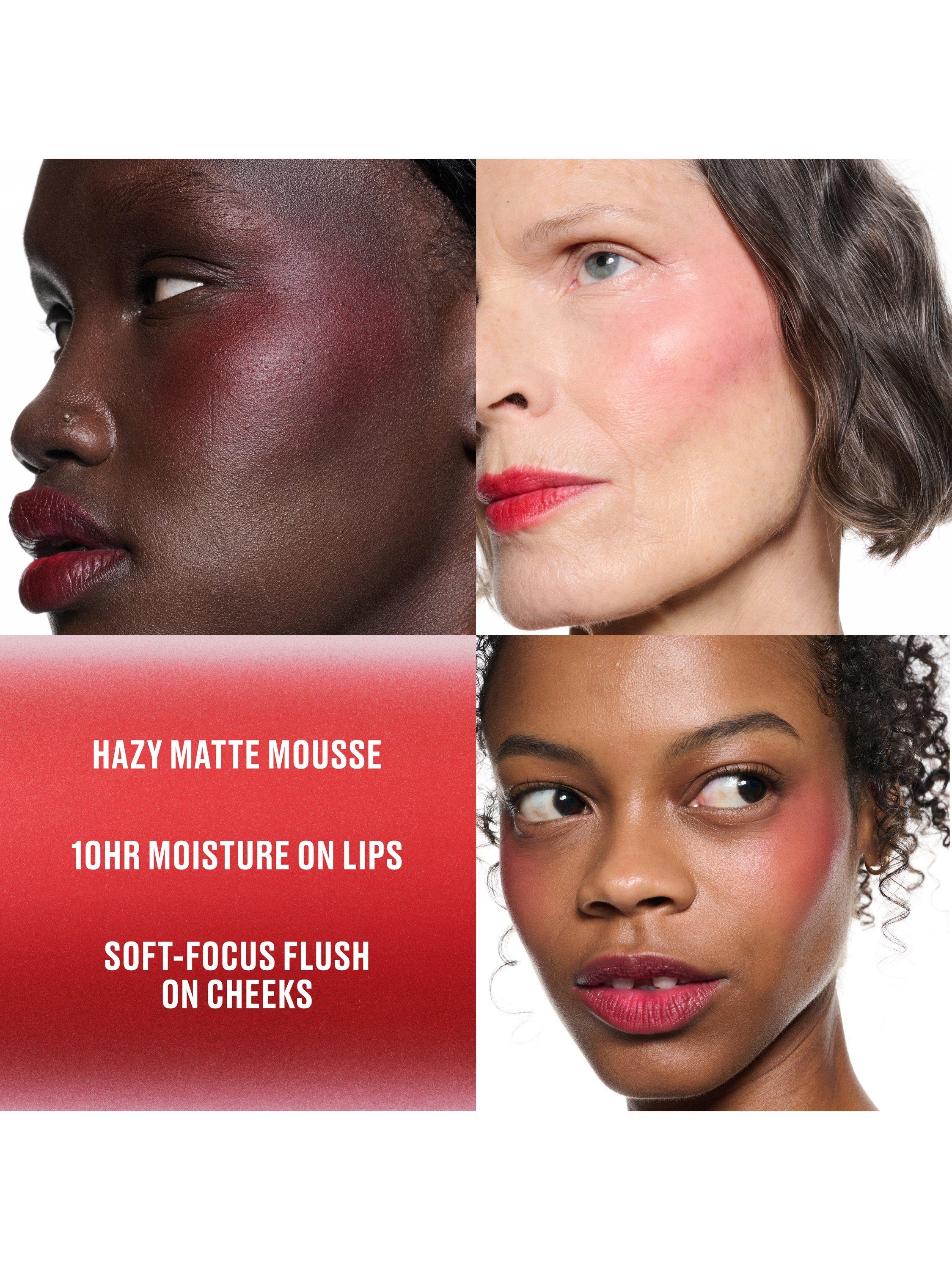 Product image 4 of 6, which shows MAC Powder Kiss Lip + Cheek Mousse, Burning Love