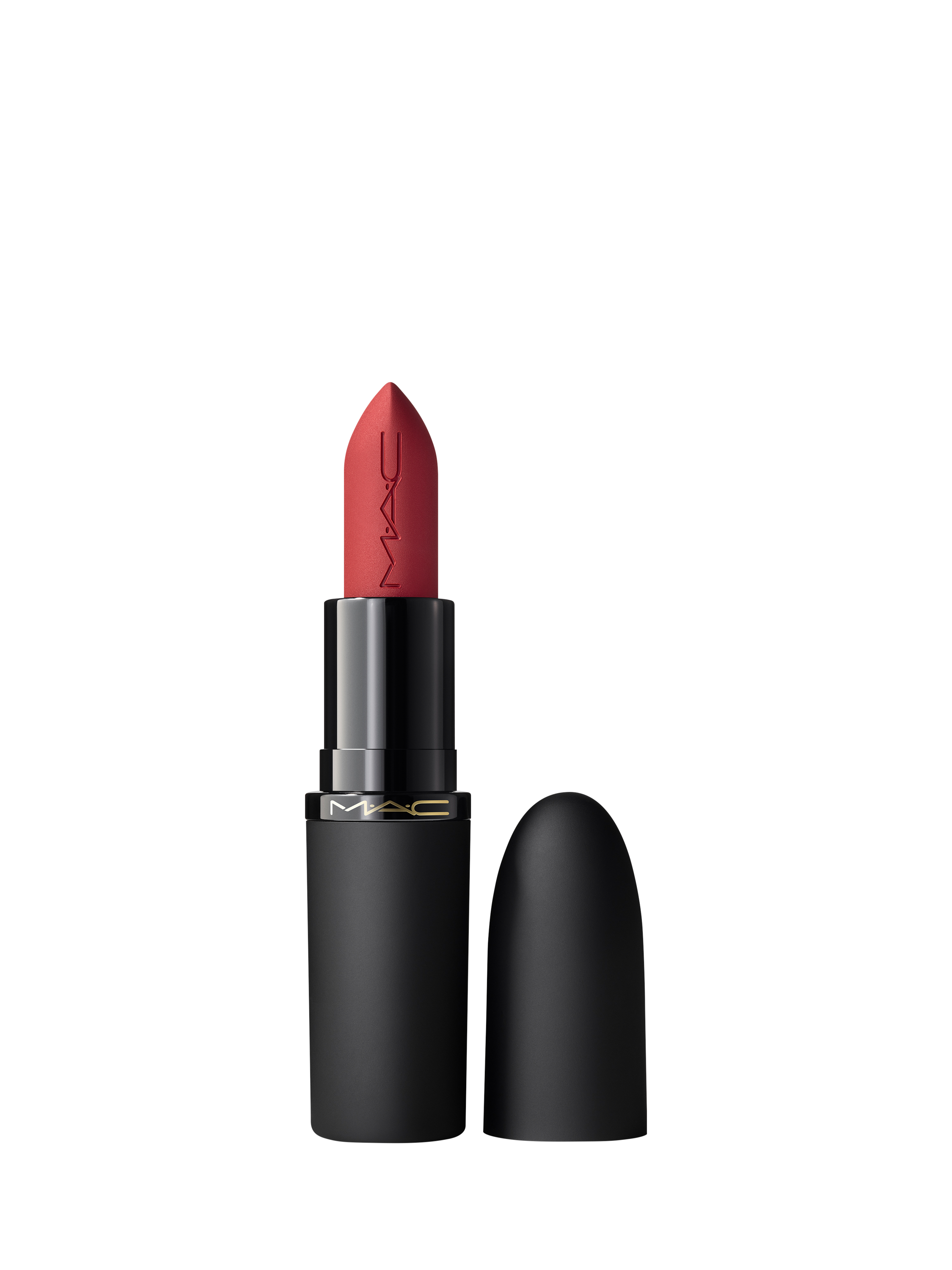 Product image 1 of 6, which shows MAC Powder Kiss Lipstick, Dubonnet Buzz