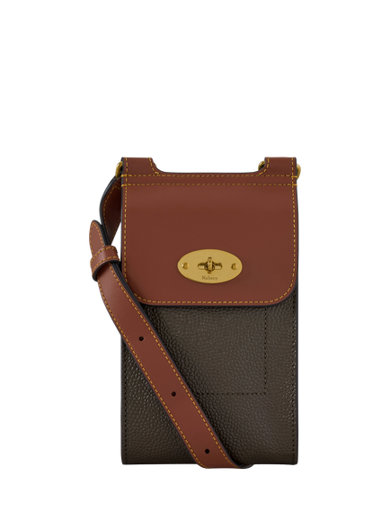 Mulberry Mini Antony Scotchgrain Satchel Bag, Mole/Cognac, Mole/Cognac