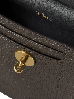 Mulberry Mini Antony Scotchgrain Satchel Bag, Mole/Cognac - view 2, Mole/Cognac