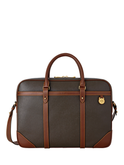 Mulberry Scotchgrain Heritage Briefcase, Mole/Cognac