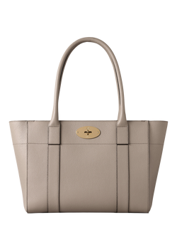 Mulberry Bayswater 9-to-5 Small Classic Grain Leather Tote Bag, Cashmere Taupe, Cashmere Taupe