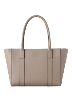 Mulberry Bayswater 9-to-5 Small Classic Grain Leather Tote Bag, Cashmere Taupe - view 2, Cashmere Taupe